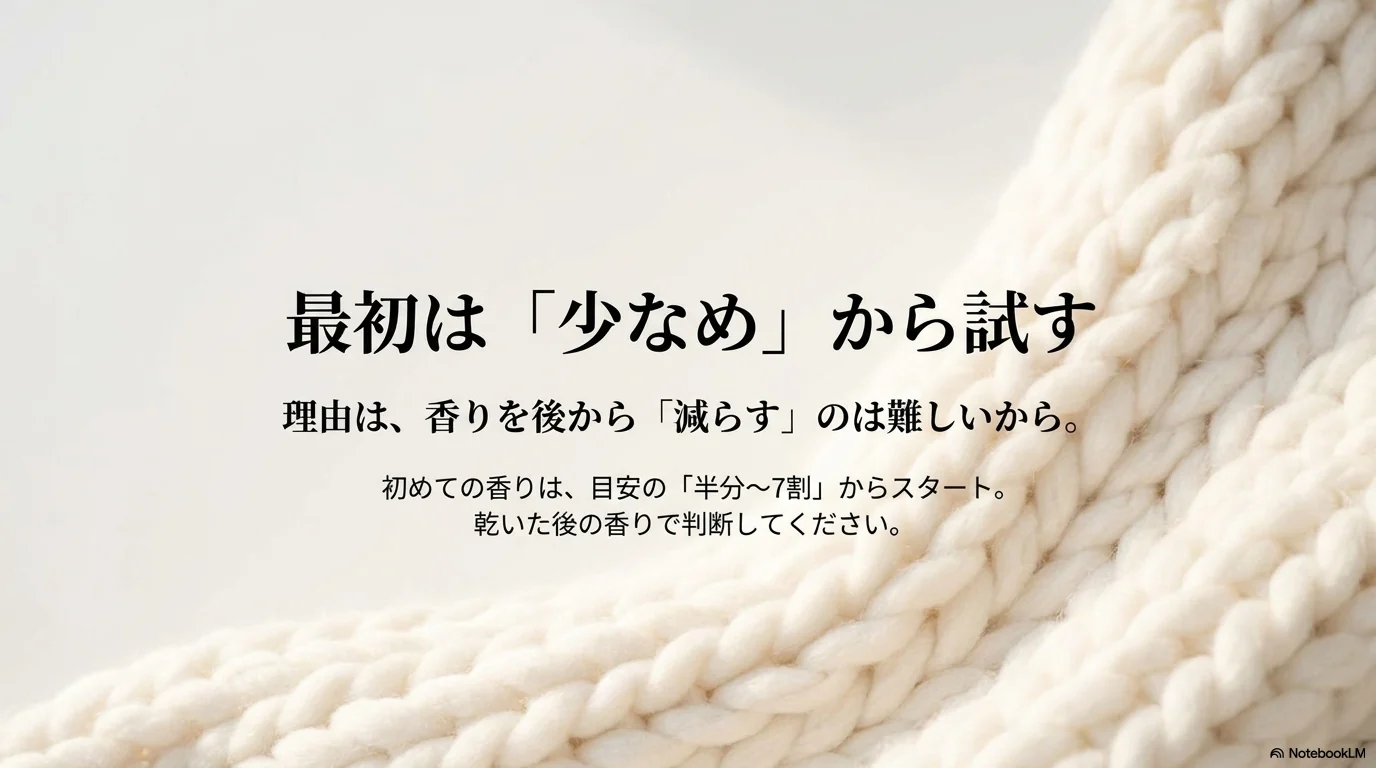 アロマジュエルは最初に少なめの量から試すことをすすめる画像