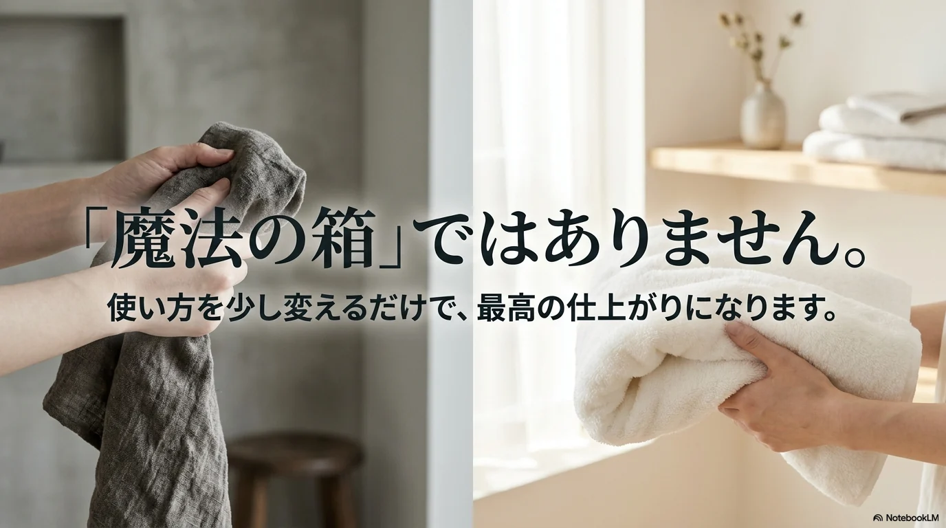 ドラム式洗濯機は使い方を少し変えるだけで仕上がりが変わることを示すイメージ