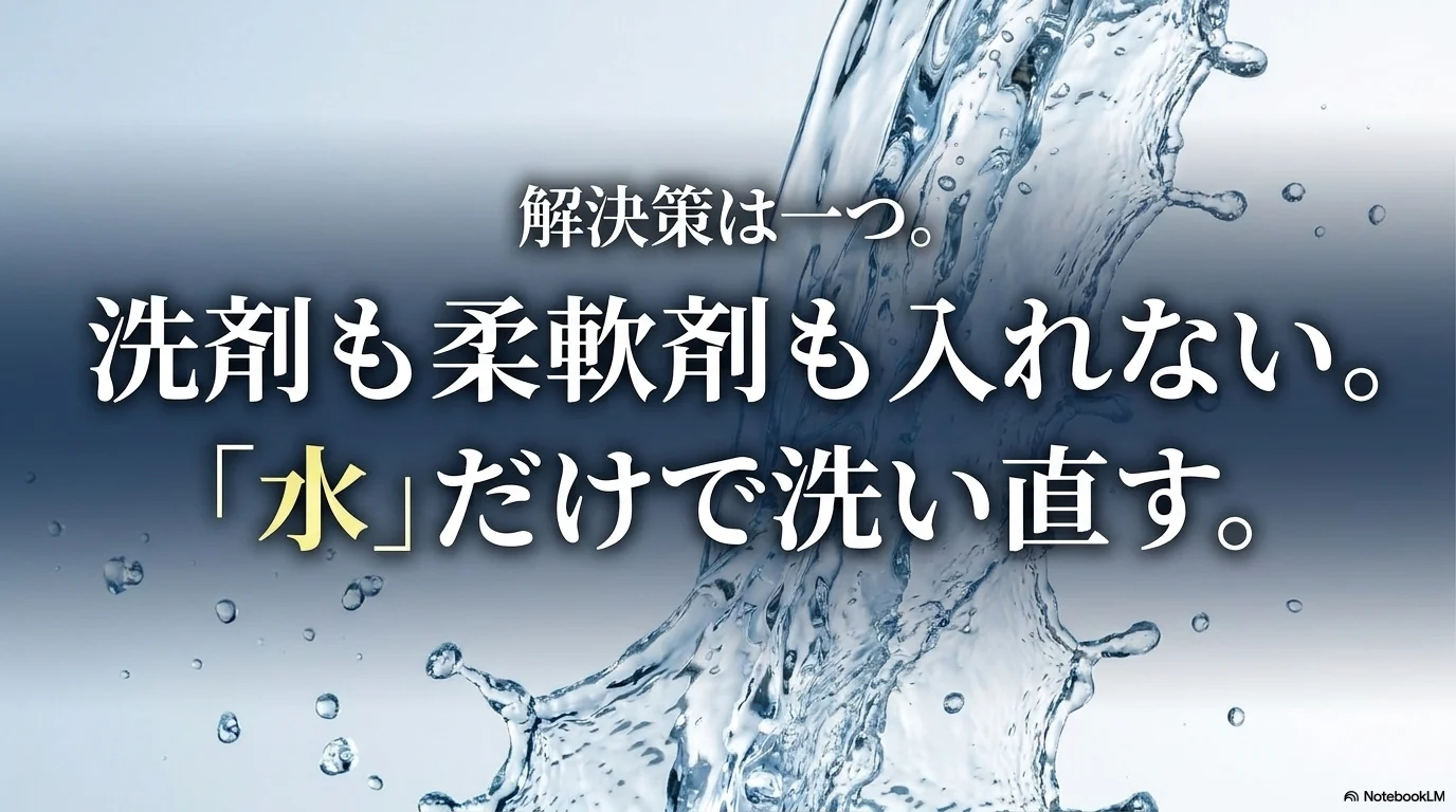 柔軟剤を入れすぎた衣類は洗剤も柔軟剤も入れず水だけで洗い直す