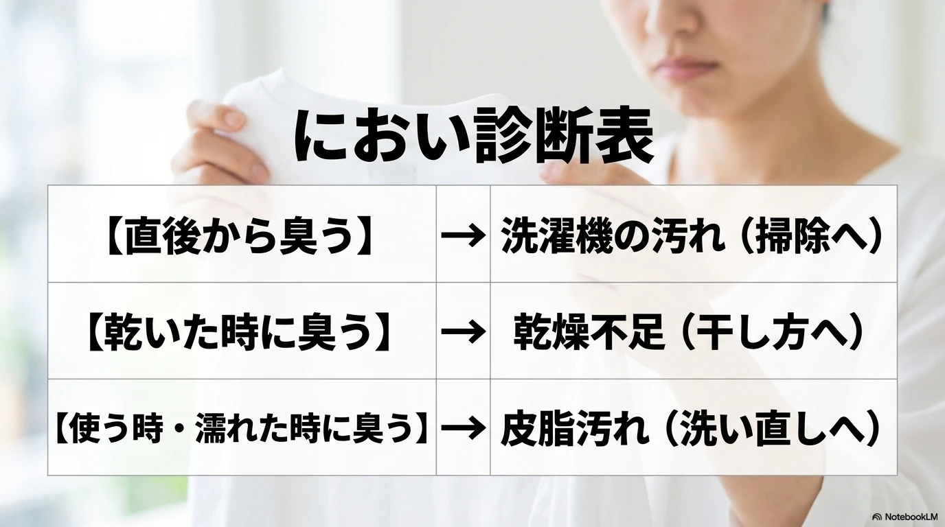 部屋干し臭が出るタイミング別に原因を切り分ける診断表