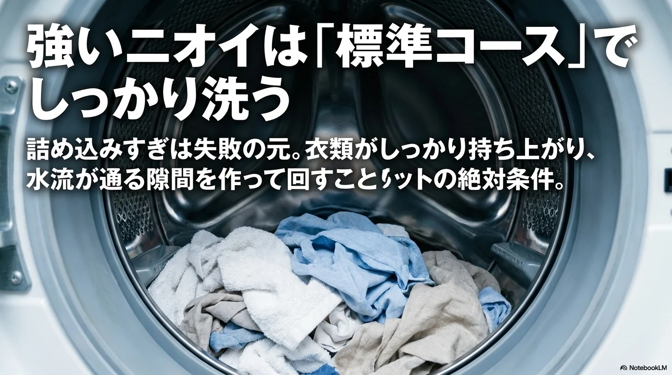 強い臭いは標準コースでしっかり洗い直す
