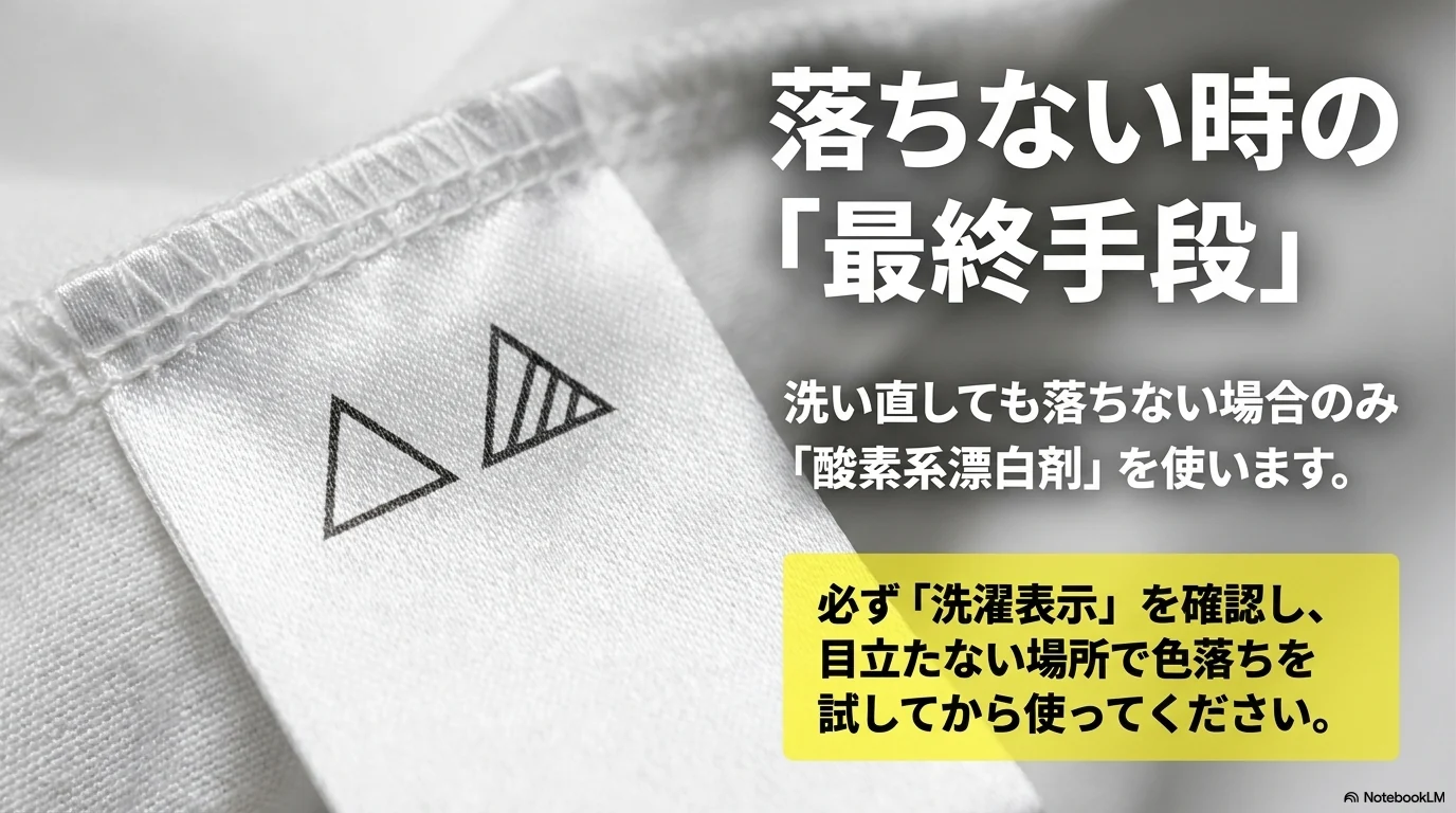 落ちない紫シミで酸素系漂白剤を使う前に洗濯表示を確認する