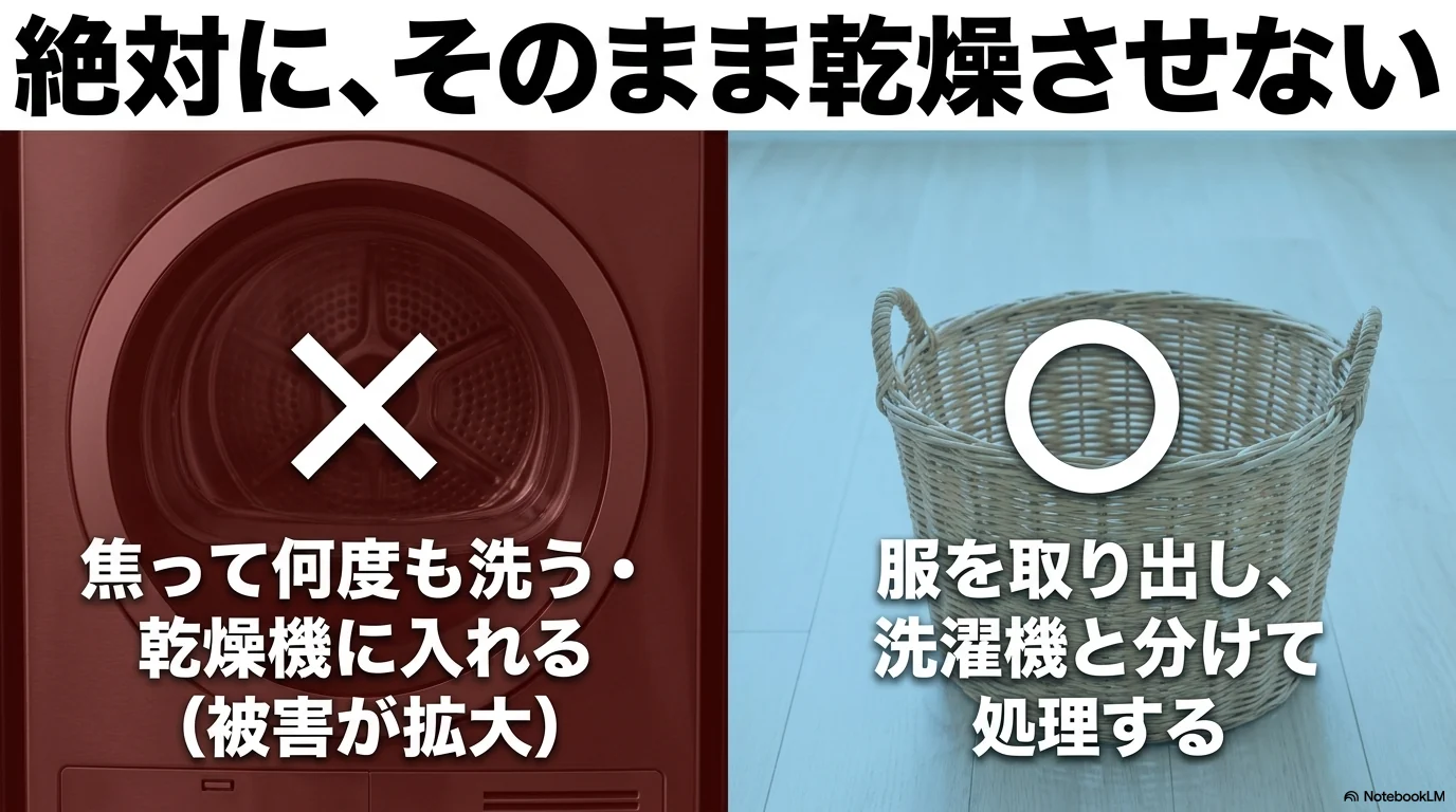 ティッシュを洗った衣類を紙くず付きのまま乾燥させない注意点