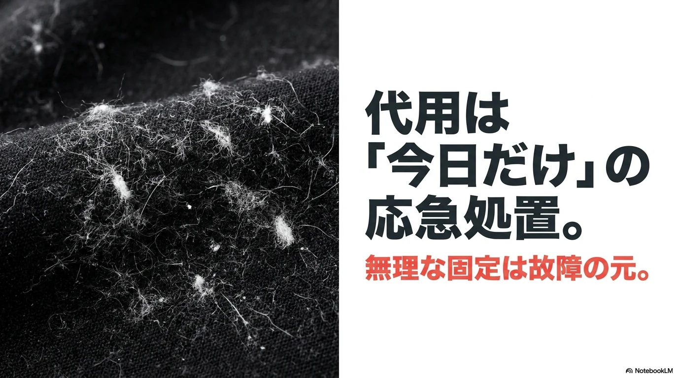 洗濯機のゴミ取りネットがない時は今日だけの応急処置にする説明