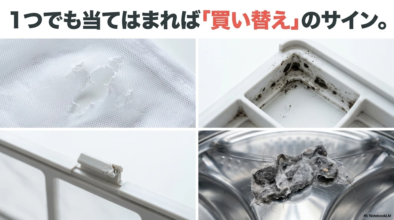 破れや黒ずみや外れやすさはゴミ取りネットの買い替えサイン